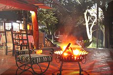 Patio with open fire